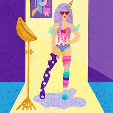 Ice Cream Highlight. Mi proyecto del curso: Ilustración digital colorida en Procreate. Projekt z dziedziny Trad, c, jna ilustracja,  R, sunek, Ilustracja c, frowa, R, sunek c i frow użytkownika Nela A. Lamicq - 05.08.2023