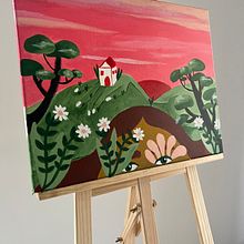 My project for course: Acrylic Painting Step by Step: Create Incredible Landscapes. Traditional illustration, Painting, Acr, lic Painting, and Sketchbook project by Juliane Ferreira - 08.05.2023