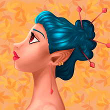 Meu projeto do curso: Retrato de personagens femininas com Procreate. Traditional illustration, Digital Illustration, and Digital Drawing project by iwflores - 08.08.2023