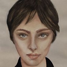 My project for course: Watercolor Portrait from a Photo. Un proyecto de Ilustración tradicional, Pintura a la acuarela y Dibujo de Retrato de Moso Chiara - 09.08.2023