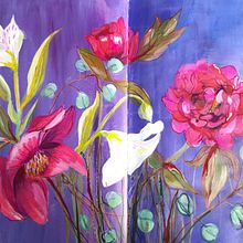 My project for course: Expressive Floral Painting with Acrylic Paint. Un progetto di Belle arti, Pittura, Pittura acrilica e Illustrazione botanica di Ally Wragg - 08.08.2023