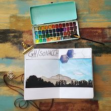 Mon projet du cours : Carnet de voyage à l’aquarelle. Traditional illustration, Watercolor Painting, Architectural Illustration, and Sketchbook project by epuictout - 08.09.2023