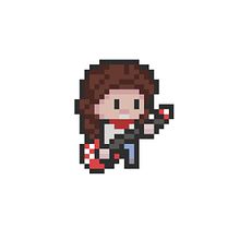 Sprite Eddie Van Halen for a 8bit game.. Game Design project by Pedro Gardner - 08.10.2023