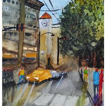 Mi proyecto del curso: Paisajes urbanos en acuarela. Een project van  Beeldende kunst, Aquarelschilderen y  Architecturale illustratie van Jose Antonio Dominguez - 10.08.2023