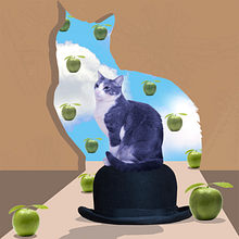 The Magritte's Cat - Photoshop Illustration. Traditional illustration, and Digital Illustration project by Romy Suomii - 08.10.2023