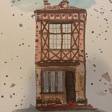 Saint-Bertrand-de-Comminges. Traditional illustration project by Fernando Barcos - 08.10.2023