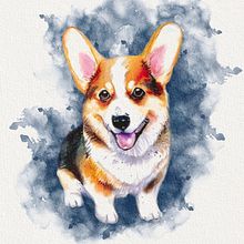 Postcards with dogs. Traditional illustration, and Graphic Design project by Galina - 08.10.2023