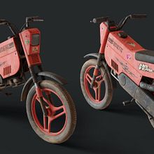 Proyecto de moto antigua para el curso "creación de props realistas para videojuegos". Un projet de 3D, Modélisation 3D, Jeux vidéo , et Conception de jeux vidéo de Juan Hernández - 20.06.2023