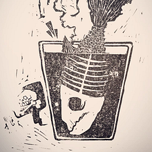 Fishy bizz | Linocut project . Un progetto di Illustrazione tradizionale, Artigianato, Belle arti, Stampa e Illustrazione con inchiostro di Michael Samson - 22.07.2023