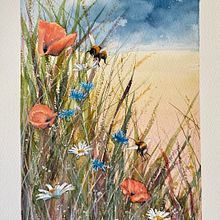 My project for course: Illustrating the Natural World with Watercolor and Charcoal. Traditional illustration, Painting, and Naturalistic Illustration project by Emma B - 08.23.2023