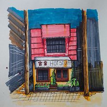 Mi proyecto del curso: Dibujo arquitectónico expresivo con marcadores de colores. Un progetto di Bozzetti, Disegno, Illustrazione architettonica, Sketchbook e Illustrazione con inchiostro di Carlos Adrián De La Paz Almaraz - 13.08.2023