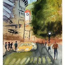 Mon projet du cours : Paysages urbains à l’aquarelle. Fine Arts, Watercolor Painting, and Architectural Illustration project by daniel daniel Guffanti - 08.13.2023