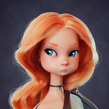 Anna Warrior. Een project van 3D,  Ontwerp, Ontwerp van personages, 3D-karakterontwerp,  3D-modellering y Traditionele illustratie van Adrián Pastorizzo - 13.08.2023