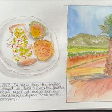 My project for course: Watercolor Travel Journal. Projekt z dziedziny Trad, c, jna ilustracja, Malowanie akwarelą i Sketchbook użytkownika Deb Burdette - 22.08.2023