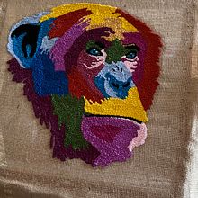 Punch needle ,hand embroidery ,Ape. Un progetto di Punch needle e Ricamo di Vera Silva - 13.08.2023
