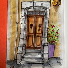 My project for course: Expressive Architectural Sketching with Colored Markers. Un progetto di Bozzetti, Disegno, Illustrazione architettonica, Sketchbook e Illustrazione con inchiostro di Nathalie Gilson - 15.08.2023