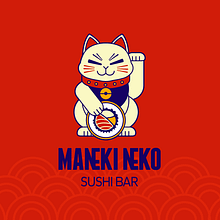 Maneki Neko Sushi Bar. Traditional illustration, Vector Illustration, and Digital Illustration project by Gabriel Klaus - 08.13.2023