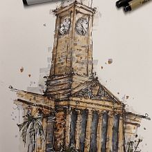 My project for course: Expressive Architectural Sketching with Colored Markers. Sketching, Drawing, Architectural Illustration, Sketchbook & Ink Illustration project by yiwu_98 - 08.17.2023
