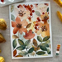 Mon projet du cours : Aquarelle florale créative : renouez avec la nature. Projekt z dziedziny Trad, c, jna ilustracja,  Malarstwo, Malowanie akwarelą, R i sunek botaniczn użytkownika Élodie - 17.08.2023