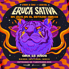 Diseño e ilustración de flyers para Eruca Sativa y su Gira 15 años. Un progetto di Design, Illustrazione tradizionale, Pubblicità, Musica, Direzione artistica e Character design di Anto Capriotti - 18.08.2023