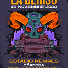 Flyer ilustrado para el show de La Beriso en el  Estadio Kempes . Un progetto di Design, Illustrazione tradizionale, Pubblicità, Musica, Direzione artistica e Character design di Anto Capriotti - 18.08.2023