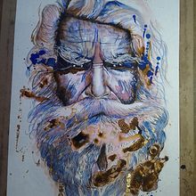 Mi proyecto del curso: Retrato experimental con tinta, alcohol y té. Un progetto di Belle arti, Pittura, Disegno e Illustrazione con inchiostro di Carlos Adrián De La Paz Almaraz - 18.08.2023