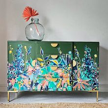 Botanical Sideboard Commission Piece. Furniture Design, Making, Arts, Crafts, Fine Arts, Traditional illustration, Interior Design, Design, and Pattern Design project by Chloe Kempster - 08.18.2023