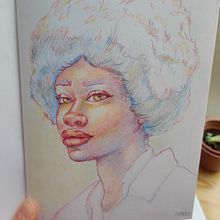 Mon projet du cours : Dessin de portraits expressifs aux crayons de couleur  . Menggambar, Menggambar Potret, Buku sketsa, Dan Gambar Pensil Berwarna proyek oleh hery_marie - 08.18.2023
