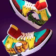 Mi proyecto del curso: Customización de sneakers con pintura y otros materiales. Un proyecto de Diseño de complementos, Diseño de moda, Pintura acrílica, DIY, Upc y cling de Carla Garcia - 18.08.2023