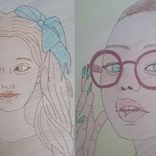 Meu projeto do curso: Desenho de retratos vibrantes com lápis de cor. Drawing, Portrait Drawing, Sketchbook, and Colored Pencil Drawing project by Jayme Gonzalez - 08.18.2023
