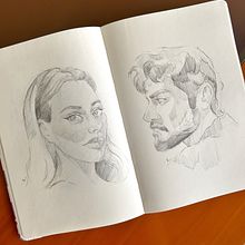 Mi proyecto del curso: Cuaderno de retratos a línea con grafito. Projekt z dziedziny  Sztuki piękne, Sketching,  R, sunek, Portret i Sketchbook użytkownika dimane - 19.08.2023