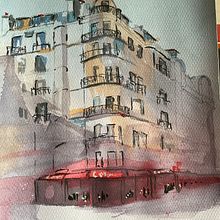 Mein Abschlussprojekt für den Kurs: Architektonische Zeichnung mit Aquarell und Tinte. Sketching, Drawing, Watercolor Painting, Architectural Illustration, Sketchbook & Ink Illustration project by RL Tunestudio - 08.19.2023