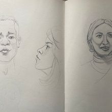My project for course: Portrait Sketchbooking: Explore the Human Face. Sketching, Drawing, Portrait Drawing, Artistic Drawing, and Sketchbook project by annavelikaya2013 - 08.20.2023