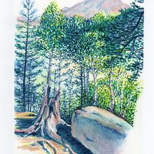 Mon projet du cours : Paysages : approche par le carnet de dessin et la couleur. Sketching, Creativit, Pencil Drawing, Drawing, and Sketchbook project by Claire Poyet - 08.20.2023