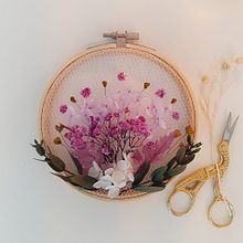 Mon projet du cours : Broderie sur tulle avec des fleurs et des plantes naturelles . Bordado, DIY, Design floral e vegetal, e Design têxtil projeto de corinne_17 - 20.08.2023