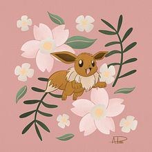 Eevee Fan Art. Traditional illustration project by Angela - 07.19.2022