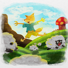 Fox vs sheep. Traditional illustration, and Children's Illustration project by Khang Nguyen - 08.21.2023