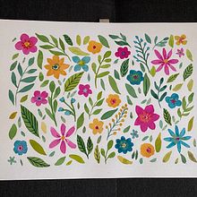 My project for course: Vibrant Floral Patterns with Watercolors. Ilustração tradicional, Pattern Design, Pintura em aquarela e Ilustração botânica projeto de Michelle Messier - 29.04.2023