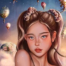 Mein Abschlussprojekt für den Kurs: Digitale Fantasieporträts mit Photoshop. Un proyecto de Ilustración tradicional, Dibujo, Ilustración digital, Dibujo de Retrato, Dibujo digital y Pintura digital de millis_season - 21.08.2023