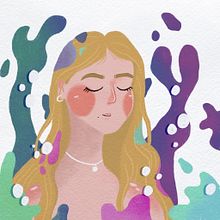 Colourful self portrait made using Procreate . Traditional illustration project by Sophia Jenkins - 08.21.2023