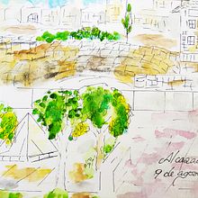 Mi proyecto del curso: Cuaderno de viaje en acuarela. Watercolor Painting, and Sketchbook project by Mónica Muñoz Martínez - 08.22.2023