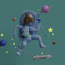 Vicuña espacial V1 y V2. Projekt z dziedziny 3D, Projektowanie postaci,  Modelowanie 3D, Projektowanie postaci 3D i  Projektowanie 3D użytkownika jcorralesa - 23.08.2023