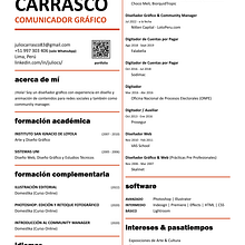 Mi proyecto del curso: Currículums para creativos: crea tu CV y carta de presentación. Een project van Creatieve consultanc, Portfoliobeheer, Communicatie y Business van Julio Enrique Carrasco Silva - 23.08.2023