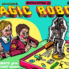 Magic Robot. Traditional illustration, and Digital Illustration project by woodcutter Manero - 08.24.2023