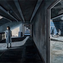 Trois Panthères dans un Intérieur Teinté de Gris . Oil Painting, Painting, and Fine Arts project by Manuel Dampeyroux - 08.24.2023