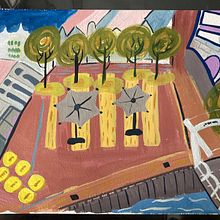 My project for course: Pictorial Sketchbook with Gouache. Un progetto di Illustrazione tradizionale, Bozzetti, Disegno, Illustrazione architettonica, Sketchbook e Pittura gouache di Marion Berkhout - 24.08.2023