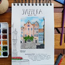 Il mio progetto del corso: Diario di viaggio ad acquerello. Projekt z dziedziny Trad, c, jna ilustracja, Malowanie akwarelą,  R, sunek architektoniczn i Sketchbook użytkownika Elisa Bosia - 26.08.2023