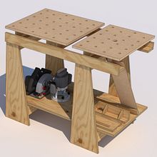 Meson de Sobrebanco sobre Caballetes. Arts, Crafts, Furniture Design, Making, Interior Design, DIY, and Woodworking project by Roberto Valdez - 08.26.2023