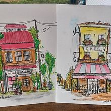 My project for course: Expressive Architectural Sketching with Colored Markers. Projekt z dziedziny Sketching,  R, sunek,  R, sunek architektoniczn, Sketchbook,  R i sunek atramentem użytkownika David Morgan - 27.08.2023