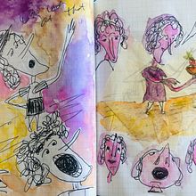 My project for course: Watercolor and Mixed Media for Illustrated Books. Traditional illustration, Drawing, Digital Illustration, Watercolor Painting, Stor, board, Children's Illustration, and Narrative project by druchunas - 08.12.2023